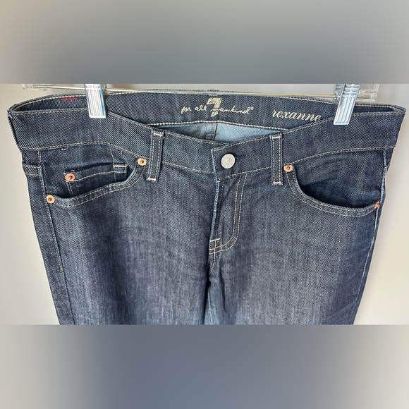 7 For All Mankind Original Roxanne Skinny Dark Blue Wash | Size 29 | 32’’ Inseam - Picture 4 of 12